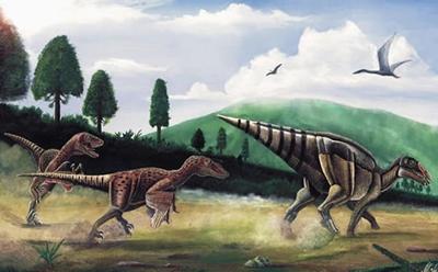 Hadrosaur illustration.
